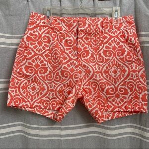 SUNSETS & SWEET TEA / Light Orange & White Print Shorts Size 12